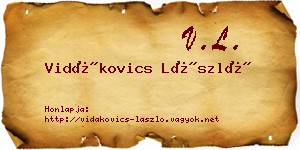 Vidákovics László névjegykártya
